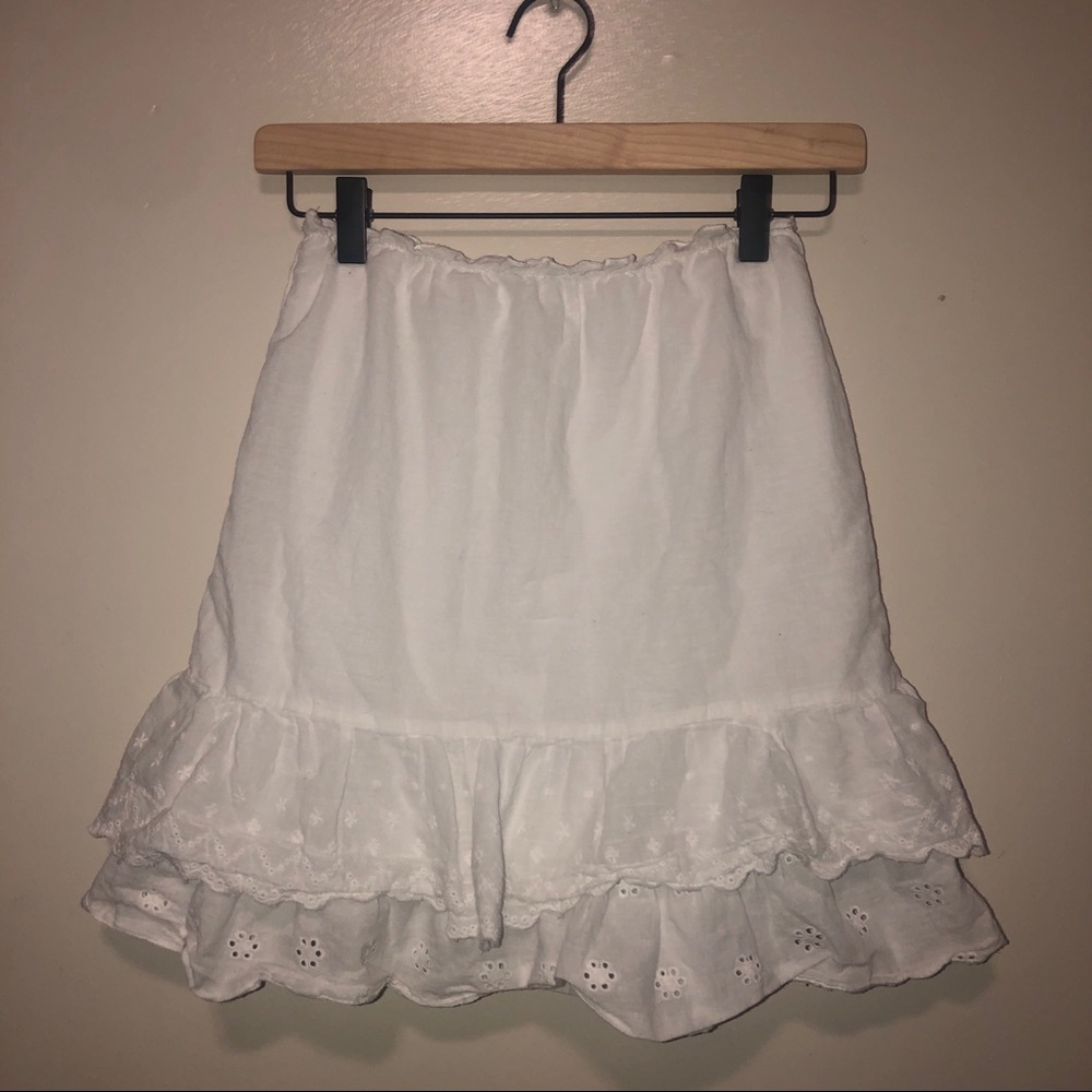 Princess Polly white ruffle mini skirt